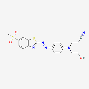 molecular formula C19H19N5O3S2 B1594553 Propanenitrile, 3-[(2-hydroxyethyl)[4-[[6-(methylsulfonyl)-2-benzothiazolyl]azo]phenyl]amino]- CAS No. 24170-48-7