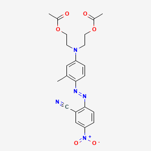 B1594587 Benzonitrile, 2-((4-(bis(2-(acetyloxy)ethyl)amino)-2-methylphenyl)azo)-5-nitro- CAS No. 66882-16-4