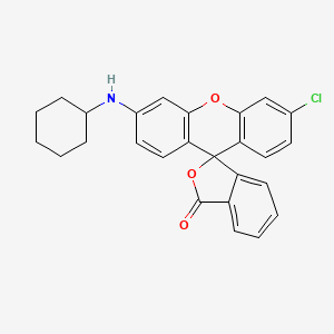 molecular formula C26H22ClNO3 B1594597 Spiro[isobenzofuran-1(3H),9'-[9H]xanthen]-3-one, 3'-chloro-6'-(cyclohexylamino)- CAS No. 26206-78-0