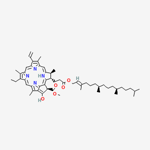 molecular formula C55H74N4O5 B1594905 methyl (3R,21S,22S)-16-ethenyl-11-ethyl-4-hydroxy-12,17,21,26-tetramethyl-22-[3-oxo-3-[(E,7S,11S)-3,7,11,15-tetramethylhexadec-2-enoxy]propyl]-7,23,24,25-tetrazahexacyclo[18.2.1.15,8.110,13.115,18.02,6]hexacosa-1,4,6,8(26),9,11,13(25),14,16,18(24),19-undecaene-3-carboxylate CAS No. 603-17-8