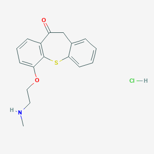 molecular formula C17H18ClNO2S B159492 Dibenzo(b,f)thiepin-10(11H)-one, 6-(2-(methylamino)ethoxy)-, hydrochloride CAS No. 125981-95-5