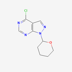 molecular formula C10H11ClN4O B1594952 4-chloro-1-(tetrahydro-2H-pyran-2-yl)-1H-pyrazolo[3,4-d]pyrimidine CAS No. 91446-15-0