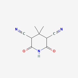 molecular formula C9H9N3O2 B1595001 4,4-Dimethyl-2,6-dioxopiperidine-3,5-dicarbonitrile CAS No. 61193-04-2
