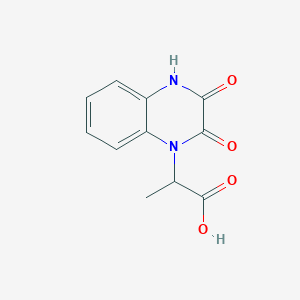 molecular formula C11H10N2O4 B159501 1-carboxyethylquinoxaline-2,3(1H,4H)-dione CAS No. 137689-96-4