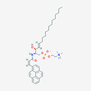 molecular formula C42H59N2O6P B159503 [(E,2S,3R)-3-hydroxy-2-[[(Z)-3-pyren-1-ylprop-2-enoyl]amino]octadec-4-enyl] 2-(trimethylazaniumyl)ethyl phosphate CAS No. 133733-42-3