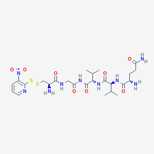 (2S)-2-amino-N-[(2S)-1-[[(2S)-1-[[2-[[(2R)-2-amino-3-[(3-nitropyridin-2-yl)disulfanyl]propanoyl]amino]acetyl]amino]-3-methyl-1-oxobutan-2-yl]amino]-3-methyl-1-oxobutan-2-yl]pentanediamide