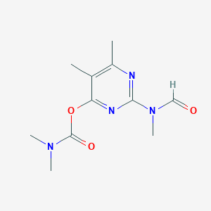 Carbamic acid, dimethyl-, 2-(formylmethylamino)-5,6-dimethyl-4-pyrimidinyl ester
