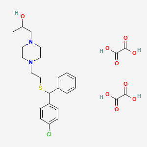 molecular formula C26H33ClN2O9S B1595257 1-(2-(alpha-(p-Chlorophenyl)benzylthio)ethyl)-4-(2-hydroxypropyl)piperazine dioxalate CAS No. 23904-98-5