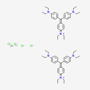 molecular formula C62H84Cl4N6Zn B1595262 Ethanaminium, N-(4-(bis(4-(diethylamino)phenyl)methylene)-2,5-cyclohexadien-1-ylidene)-N-ethyl-, (T-4)-tetrachlorozincate(2-) (2:1) CAS No. 65121-93-9