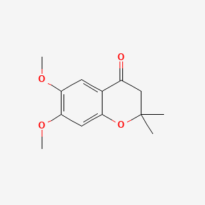 molecular formula C13H16O4 B1595263 4H-1-Benzopyran-4-one, 2,3-dihydro-6,7-dimethoxy-2,2-dimethyl- CAS No. 65383-61-1