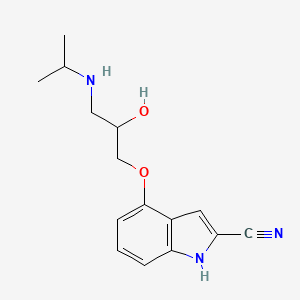 molecular formula C15H19N3O2 B1595271 4-(2-Hydroxy-3-((1-methylethyl)amino)propoxy)-1H-indole-2-carbonitrile CAS No. 81608-27-7
