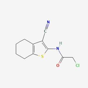 molecular formula C11H11ClN2OS B1595348 2-chloro-N-(3-cyano-4,5,6,7-tetrahydro-1-benzothiophen-2-yl)acetamide CAS No. 58125-40-9
