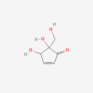 molecular formula C6H8O4 B1595391 4,5-Dihydroxy-5-(hydroxymethyl)cyclopent-2-en-1-one CAS No. 68907-79-9