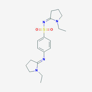 molecular formula C18H26N4O2S B159542 N-(1-Ethyl-2-pyrrolidinylidene)-4-((1-ethyl-2-pyrrolidinylidene)amino)benzenesulfonamide CAS No. 126826-74-2