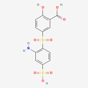 molecular formula C13H11NO8S2 B1595530 5-((2-Amino-4-sulphophenyl)sulphonyl)salicylic acid CAS No. 6421-84-7