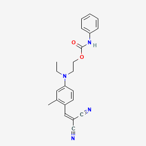 molecular formula C22H22N4O2 B1595533 Propanedinitrile, [[4-[ethyl[2-[[(phenylamino)carbonyl]oxy]ethyl]amino]-2-methylphenyl]methylene]- CAS No. 6858-49-7