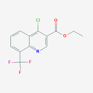 molecular formula C13H9ClF3NO2 B1595628 Ethyl 4-chloro-8-(trifluoromethyl)quinoline-3-carboxylate CAS No. 31602-11-6