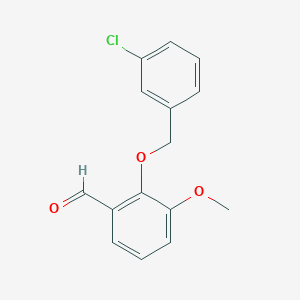 molecular formula C15H13ClO3 B1595631 2-[(3-Chlorobenzyl)oxy]-3-methoxybenzaldehyde CAS No. 588678-18-6
