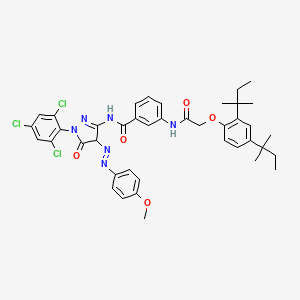 molecular formula C41H43Cl3N6O5 B1595641 Benzamide, 3-(((2,4-bis(1,1-dimethylpropyl)phenoxy)acetyl)amino)-N-(4,5-dihydro-4-((4-methoxyphenyl)azo)-5-oxo-1-(2,4,6-trichlorophenyl)-1H-pyrazol-3-yl)- CAS No. 28279-36-9