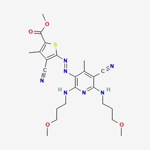 2-Thiophenecarboxylic acid, 4-cyano-5-[[5-cyano-2,6-bis[(3-methoxypropyl)amino]-4-methyl-3-pyridinyl]azo]-3-methyl-, methyl ester