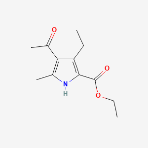 molecular formula C12H17NO3 B1595674 ethyl 4-acetyl-3-ethyl-5-methyl-1H-pyrrole-2-carboxylate CAS No. 37013-86-8