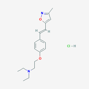 Ethanamine, N,N-diethyl-2-(4-(2-(3-methyl-5-isoxazolyl)ethenyl)phenoxy)-, monohydrochloride, (E)-