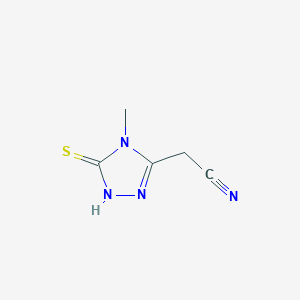 molecular formula C5H6N4S B1595854 2-(5-mercapto-4-methyl-4H-1,2,4-triazol-3-yl)acetonitrile CAS No. 59682-60-9