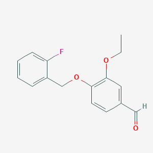 molecular formula C16H15FO3 B1595856 3-Ethoxy-4-[(2-fluorobenzyl)oxy]benzaldehyde CAS No. 423724-00-9