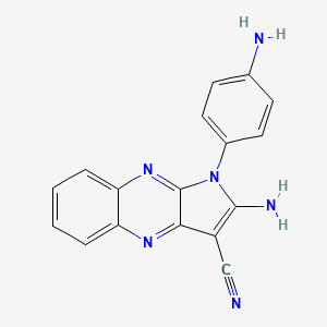 molecular formula C17H12N6 B1595861 2-Amino-1-(4-aminophenyl)-1H-pyrrolo(2,3-b)quinoxaline-3-carbonitrile CAS No. 301358-46-3