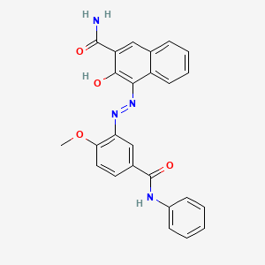 molecular formula C25H20N4O4 B1595886 2-Naphthalenecarboxamide, 3-hydroxy-4-[[2-methoxy-5-[(phenylamino)carbonyl]phenyl]azo]- CAS No. 56396-10-2