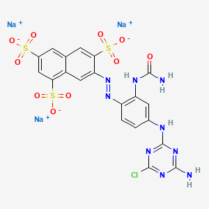 molecular formula C20H13ClN9Na3O10S3 B1595897 1,3,6-Naphthalenetrisulfonic acid, 7-[[2-[(aminocarbonyl)amino]-4-[(4-amino-6-chloro-1,3,5-triazin-2-yl)amino]phenyl]azo]-, trisodium salt CAS No. 70161-14-7