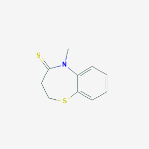 molecular formula C10H11NS2 B159596 5-Methyl-2,3-dihydro-1,5-benzothiazepine-4-thione CAS No. 130337-43-8