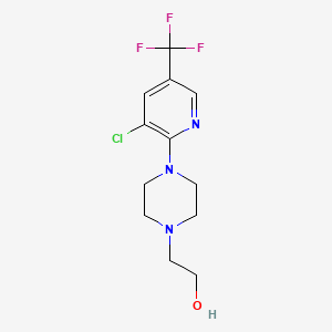 molecular formula C12H15ClF3N3O B1595981 2-{4-[3-Chloro-5-(trifluoromethyl)-2-pyridyl]piperazino}ethan-1-ol CAS No. 215434-40-5