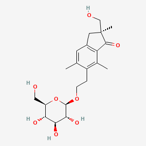 (2S)-2-(hydroxymethyl)-2,5,7-trimethyl-6-[2-[(2R,3R,4S,5S,6R)-3,4,5-trihydroxy-6-(hydroxymethyl)oxan-2-yl]oxyethyl]-3H-inden-1-one