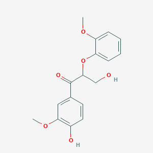 molecular formula C17H18O6 B1596092 3-Hydroxy-1-(4-hydroxy-3-methoxyphenyl)-2-(2-methoxyphenoxy)propan-1-one CAS No. 22317-34-6