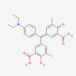 molecular formula C27H27NO6 B1596143 5-[(3-Carboxy-5-methyl-4-oxocyclohexa-2,5-dien-1-ylidene)-[4-(diethylamino)phenyl]methyl]-2-hydroxy-3-methylbenzoic acid CAS No. 7452-51-9