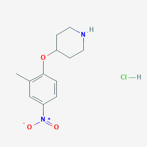 molecular formula C12H17ClN2O3 B159617 4-(2-甲基-4-硝基苯氧基)-哌啶盐酸盐 CAS No. 138227-67-5