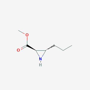 molecular formula C7H13NO2 B159618 methyl (2R,3S)-3-propylaziridine-2-carboxylate CAS No. 127127-37-1