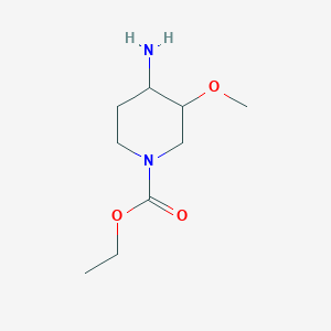 molecular formula C9H18N2O3 B159627 Ethyl 4-amino-3-methoxypiperidine-1-carboxylate CAS No. 128225-42-3