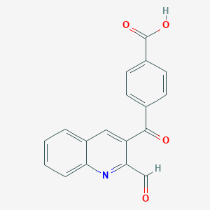 molecular formula C18H11NO4 B159635 3-(4-Carboxybenzoyl)-2-quinolinecarboxaldehyde CAS No. 131124-59-9