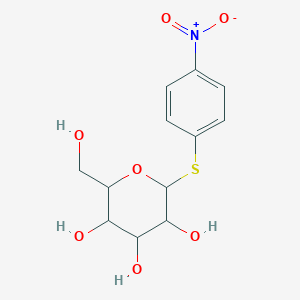 2-(Hydroxymethyl)-6-(4-nitrophenyl)sulfanyloxane-3,4,5-triol