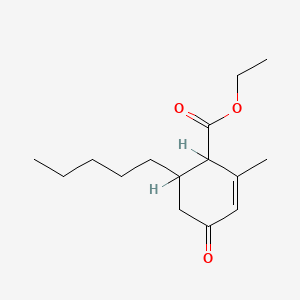 molecular formula C15H24O3 B1596381 Ethyl 2-methyl-4-oxo-6-pentylcyclohex-2-ene-1-carboxylate CAS No. 59151-19-8