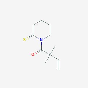 molecular formula C11H17NOS B159640 1-(2,2-Dimethyl-3-butenoyl)piperidine-2-thione CAS No. 125880-13-9