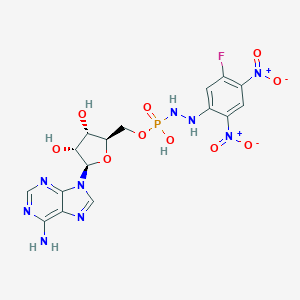 molecular formula C16H17FN9O10P B159643 Adenosine-5-N'-(2,4-dinitro-5-fluorophenyl)phosphohydrazine CAS No. 135101-78-9