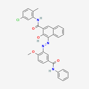 molecular formula C32H25ClN4O4 B1596499 N-(5-Chloro-2-methylphenyl)-3-hydroxy-4-[[2-methoxy-5-[(phenylamino)carbonyl]phenyl]azo]naphthalene-2-carboxamide CAS No. 68227-78-1