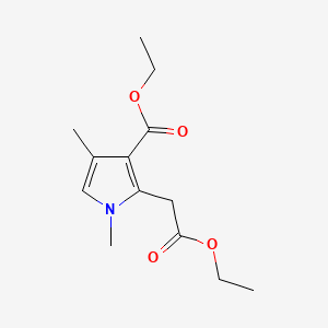 molecular formula C13H19NO4 B1596508 Ethyl 3-(ethoxycarbonyl)-1,4-dimethyl-1H-pyrrole-2-acetate CAS No. 33369-26-5