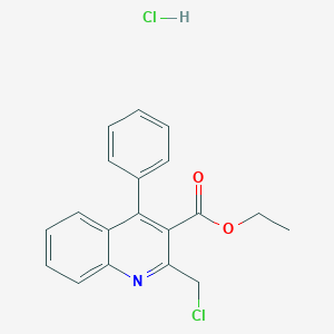molecular formula C19H17Cl2NO2 B159651 Ethyl 2-(chloromethyl)-4-phenylquinoline-3-carboxylate hydrochloride CAS No. 126334-84-7