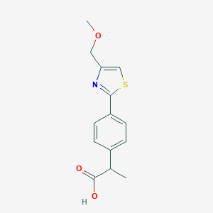 molecular formula C14H15NO3S B159653 2-[4-(4-Methoxymethylthiazol-2-yl)phenyl]propanoic acid CAS No. 138568-66-8