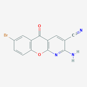 molecular formula C13H6BrN3O2 B1596596 2-Amino-7-bromo-5-oxo-5H-[1]benzopyrano[2,3-b]pyridine-3-carbonitrile CAS No. 206658-80-2