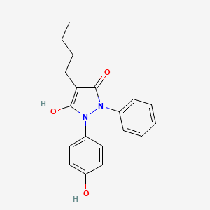 molecular formula C19H20N2O3 B1596612 4-Butyl-5-hydroxy-2-(4-hydroxyphenyl)-1-phenyl-1H-pyrazol-3(2H)-one CAS No. 975-18-8